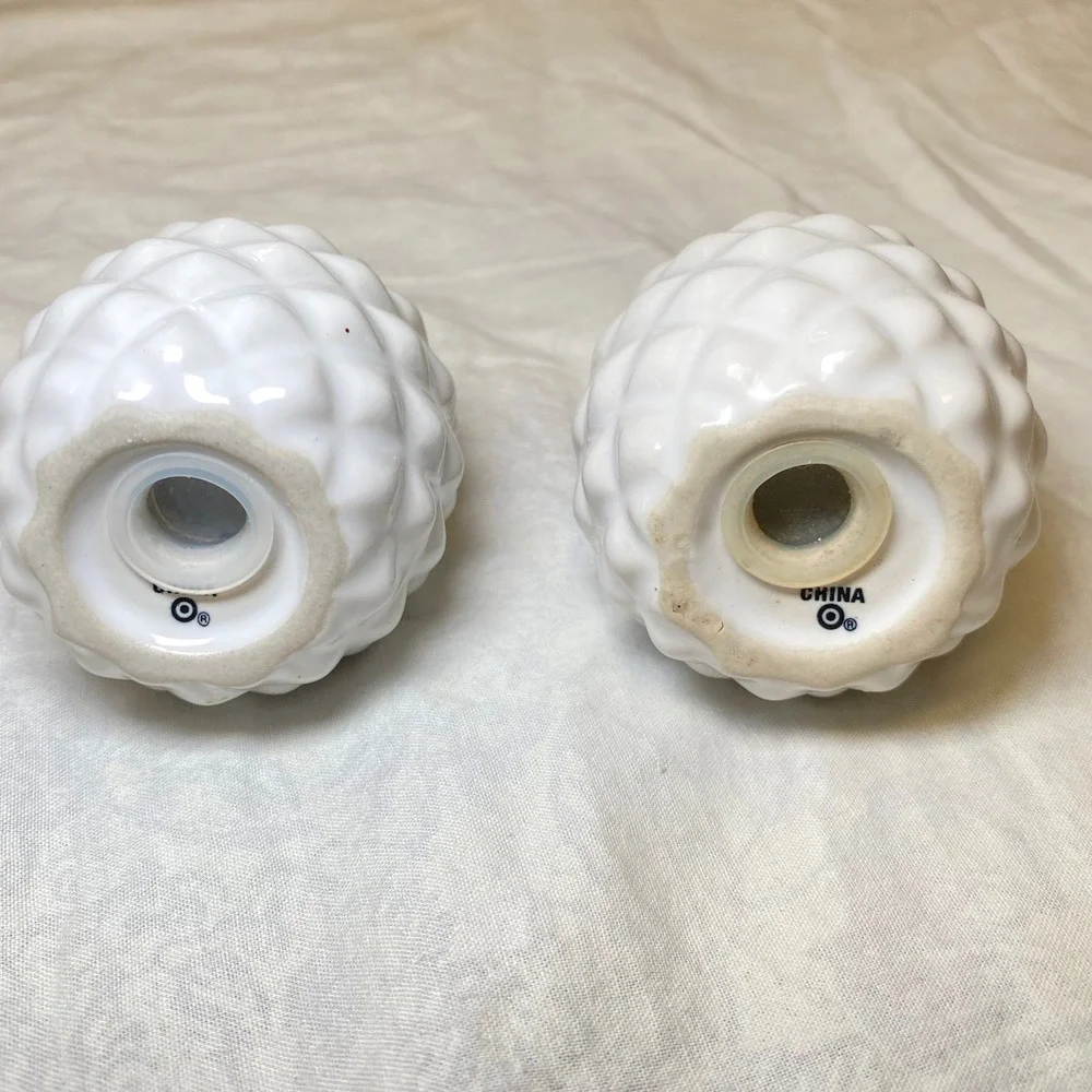 Target Threshold White Gold Pineapple Salt & Pepper Shakers Ceramic Set